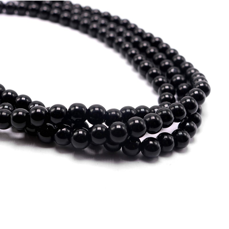 Aisansty Black Long Pearl Necklace for Women Layered Faux Pearl Beads Strand Necklace Costume Jewelry, 69",Diameter Pearl 8MM - Image 4